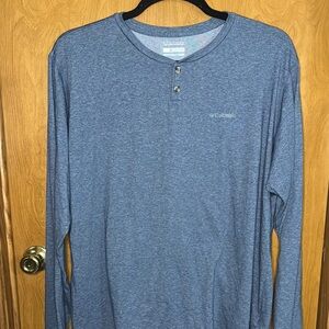 Columbia Men's Blue Henley Shirt size XXL